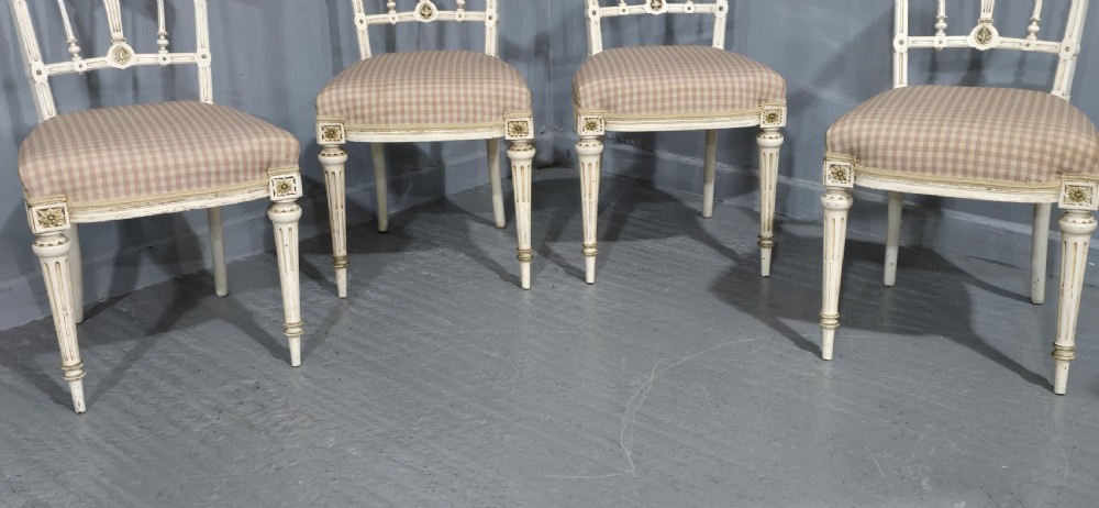Good Set French Painted Dining Chairs View III