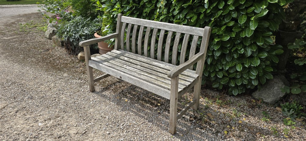 Silvered Teak Garden Bench View III