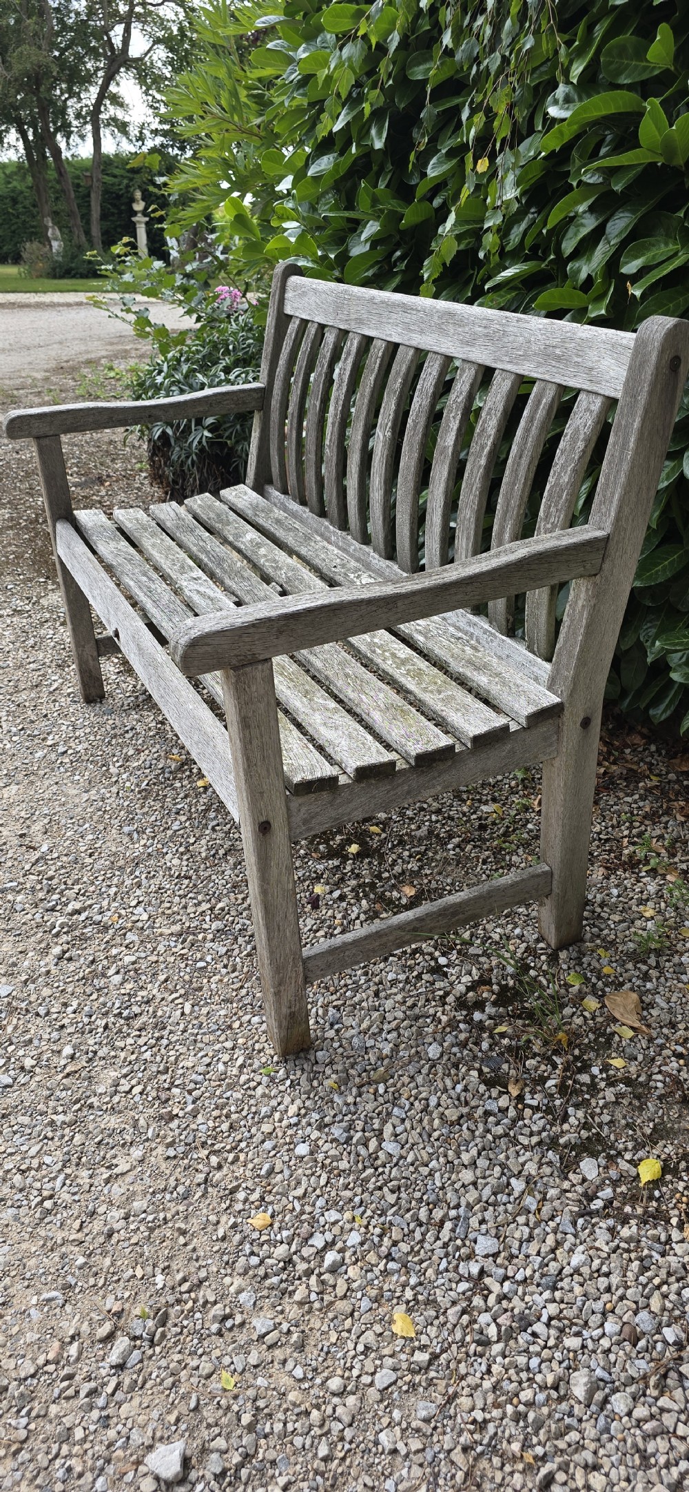 Silvered Teak Garden Bench View IV