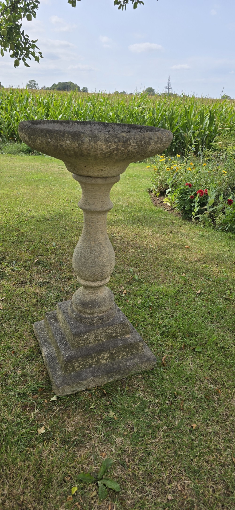 Antique Stone Bird Bath View III