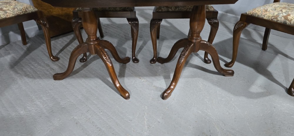 Burr Walnut Table and Four Chairs Dining Suite View V