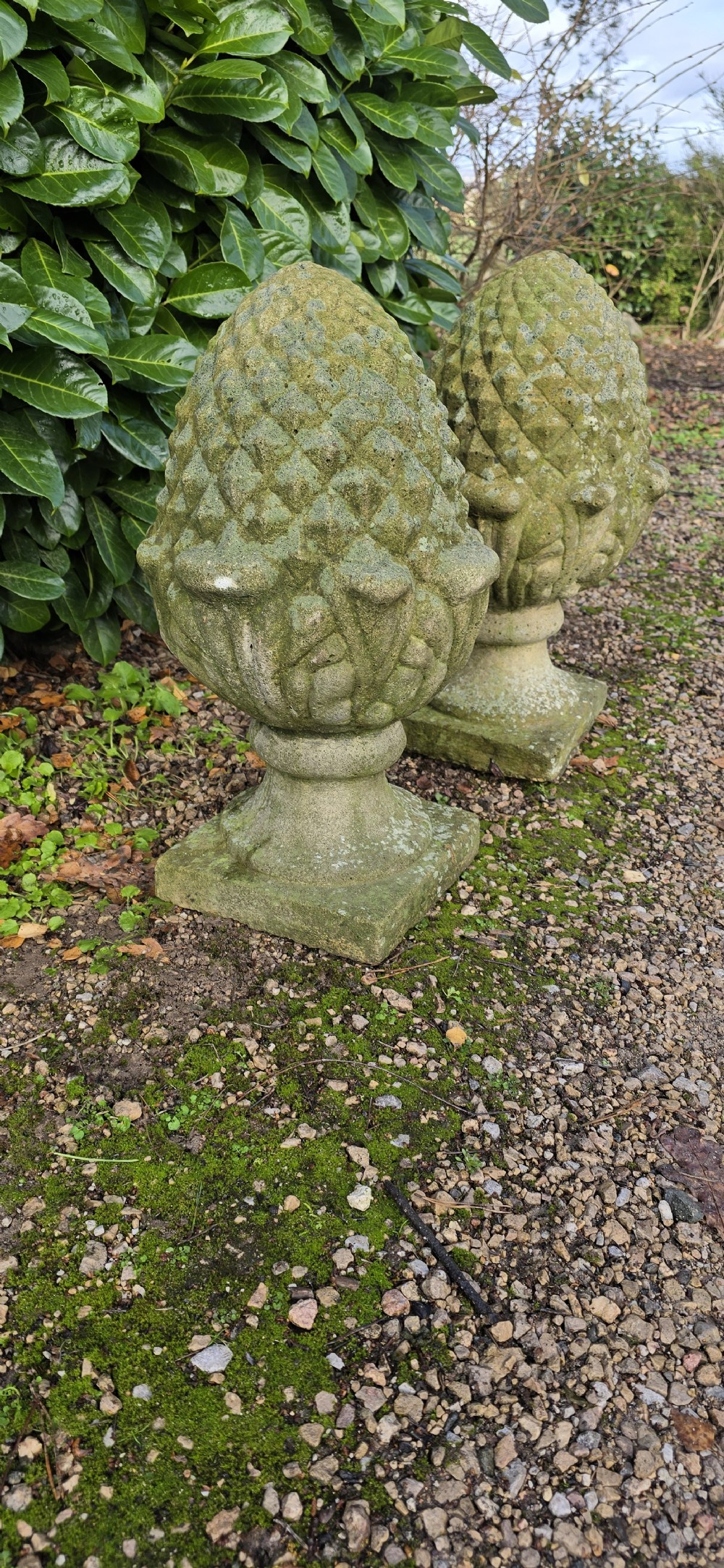 Pair Large Architectural Post Acorn Finials View VII