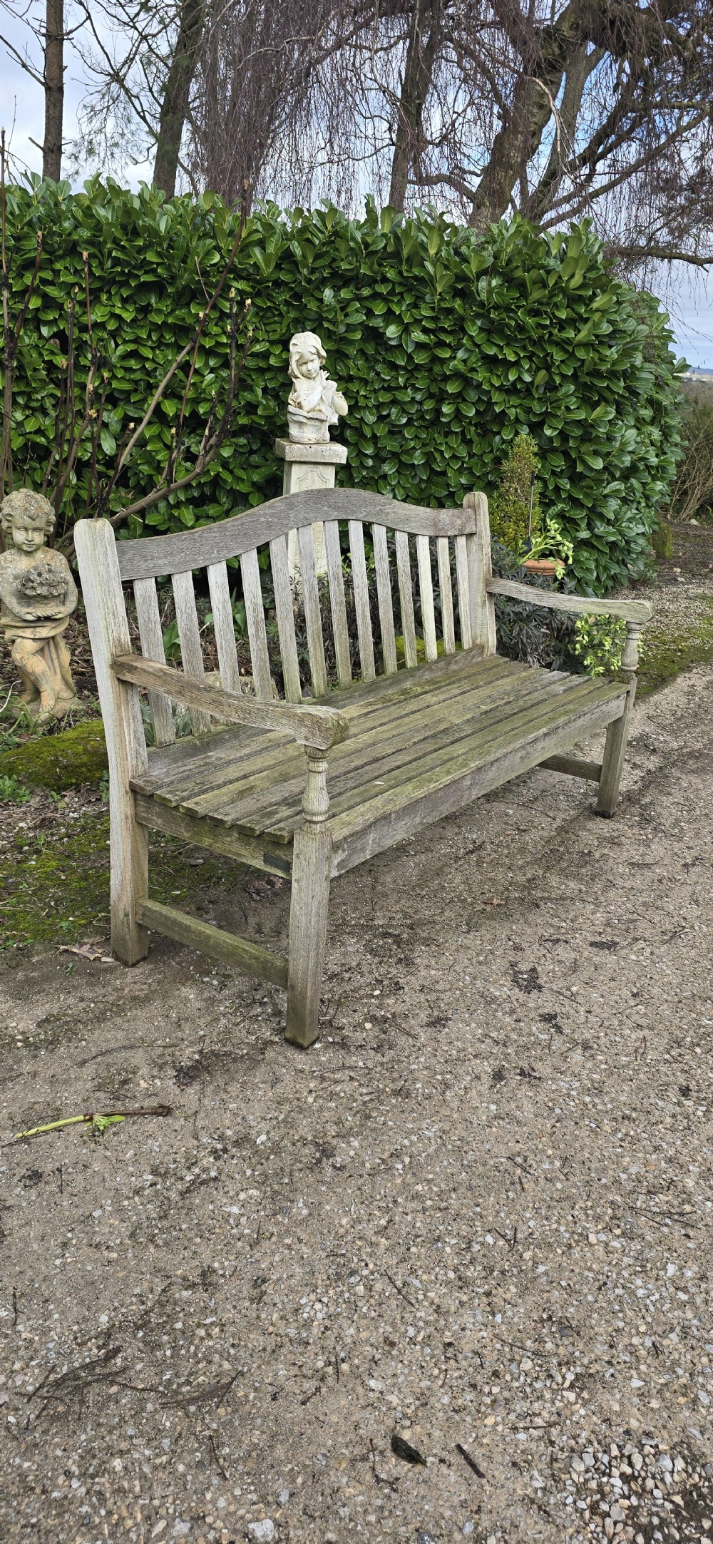 Super Well Silvered Garden Bench View III