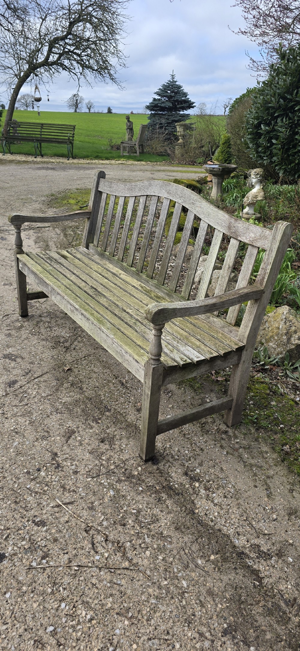 Super Well Silvered Garden Bench View IV
