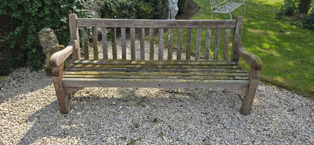 Large Silvered Teak Garden Bench View II