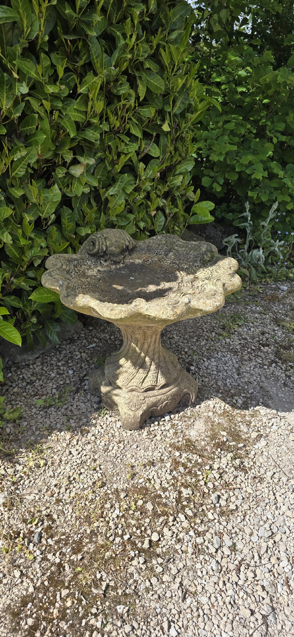 Very Pretty Well Weathered Stone Bird Bath View IV