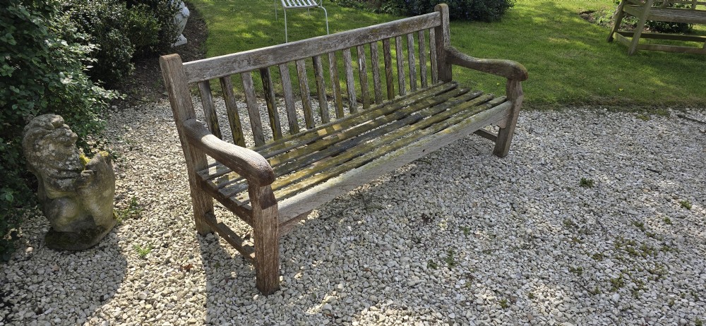 Large Silvered Teak Garden Bench