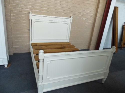 painted french double bed - CATEGORY: ANTIQUE BEDS - DATED 1890