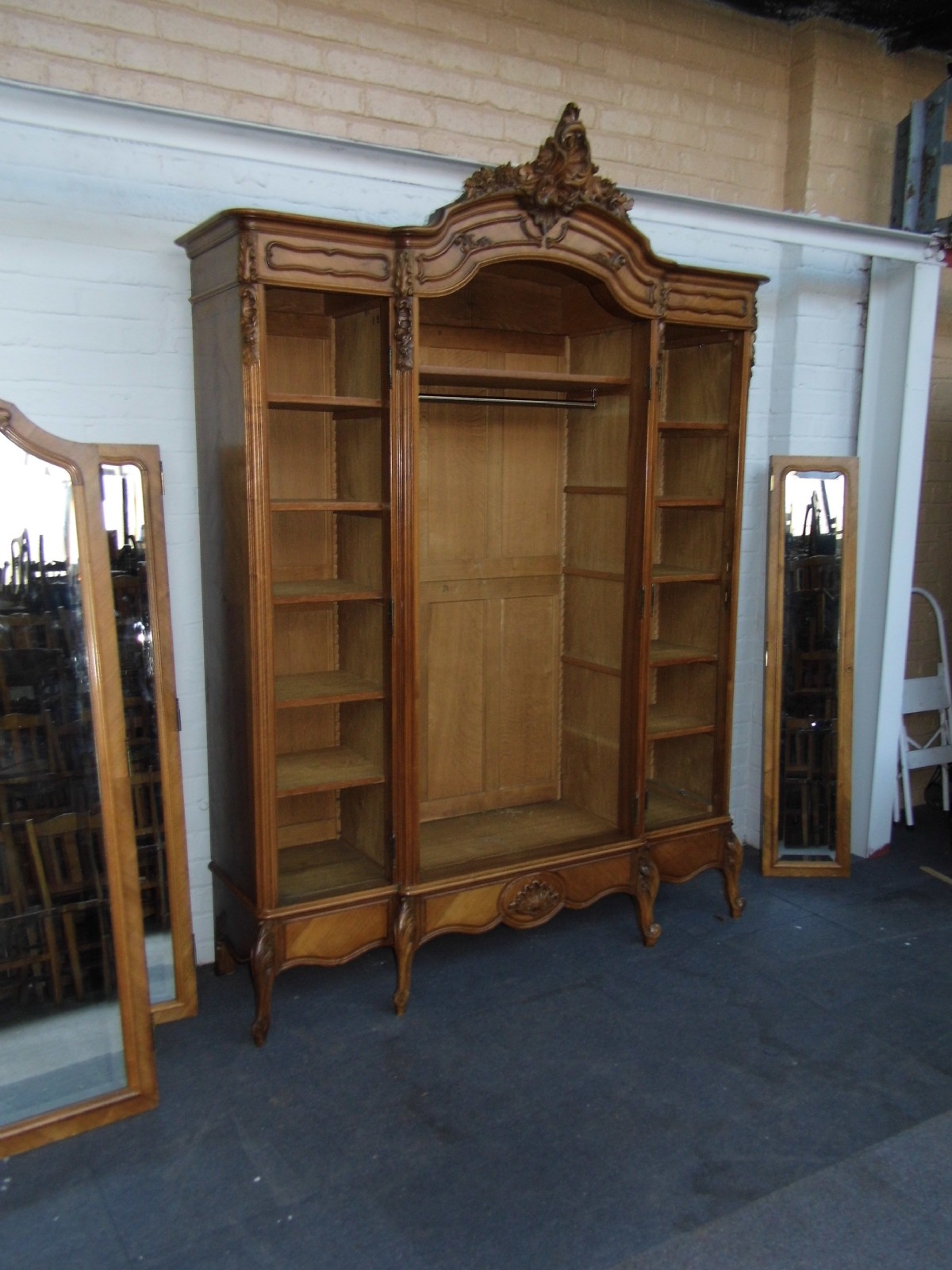 TRIPLE WALNUT FRENCH ARMOIRE View II