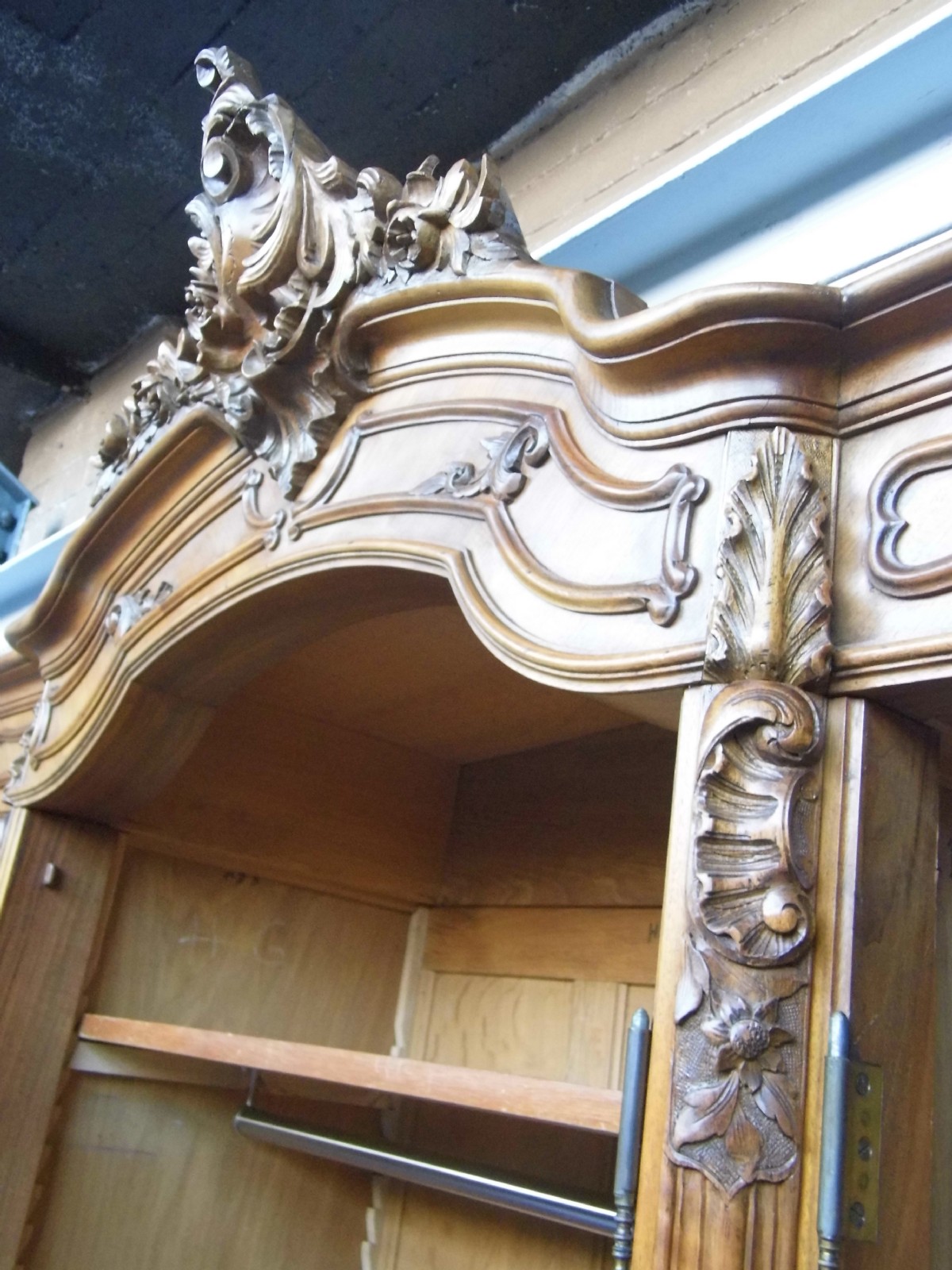 TRIPLE WALNUT FRENCH ARMOIRE View III