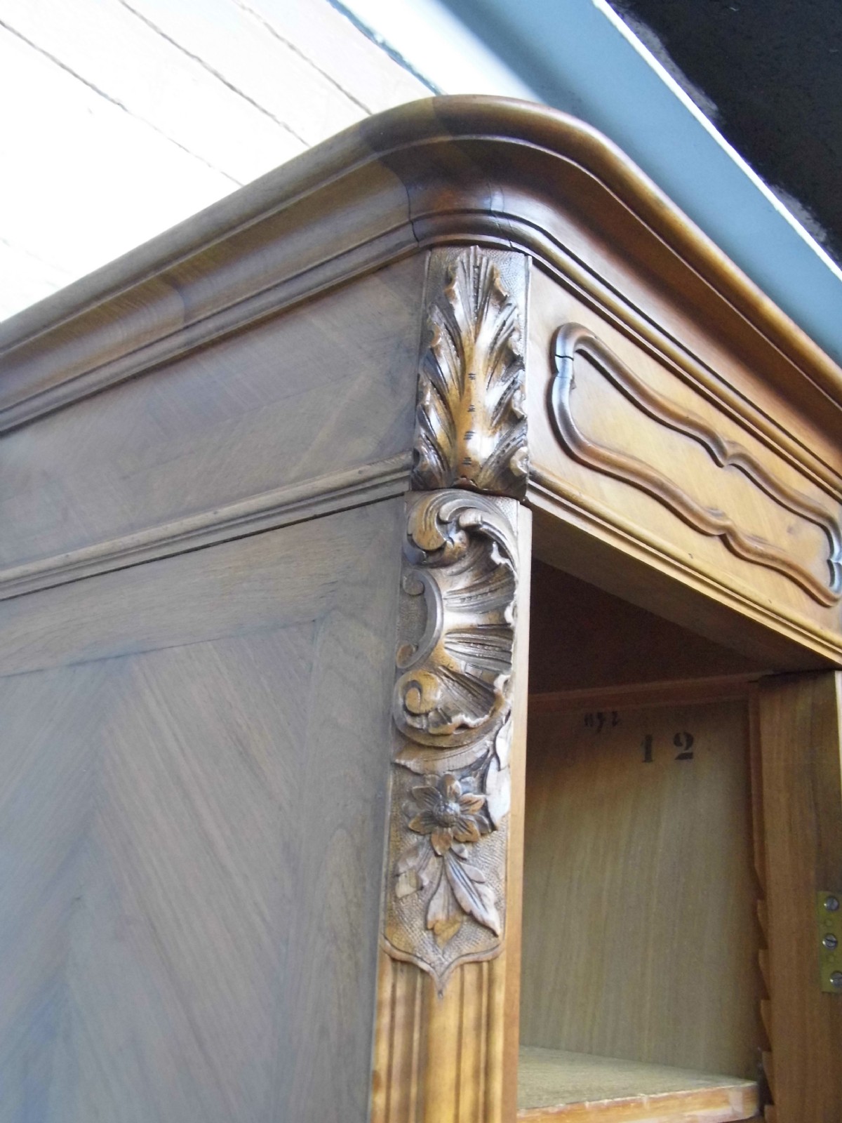 TRIPLE WALNUT FRENCH ARMOIRE View V