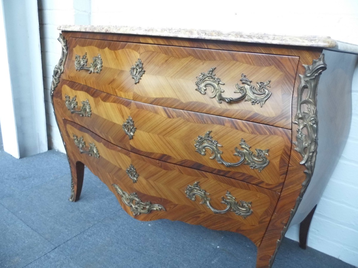 MARBLE TOP INLAID FRENCH COMODE. View II