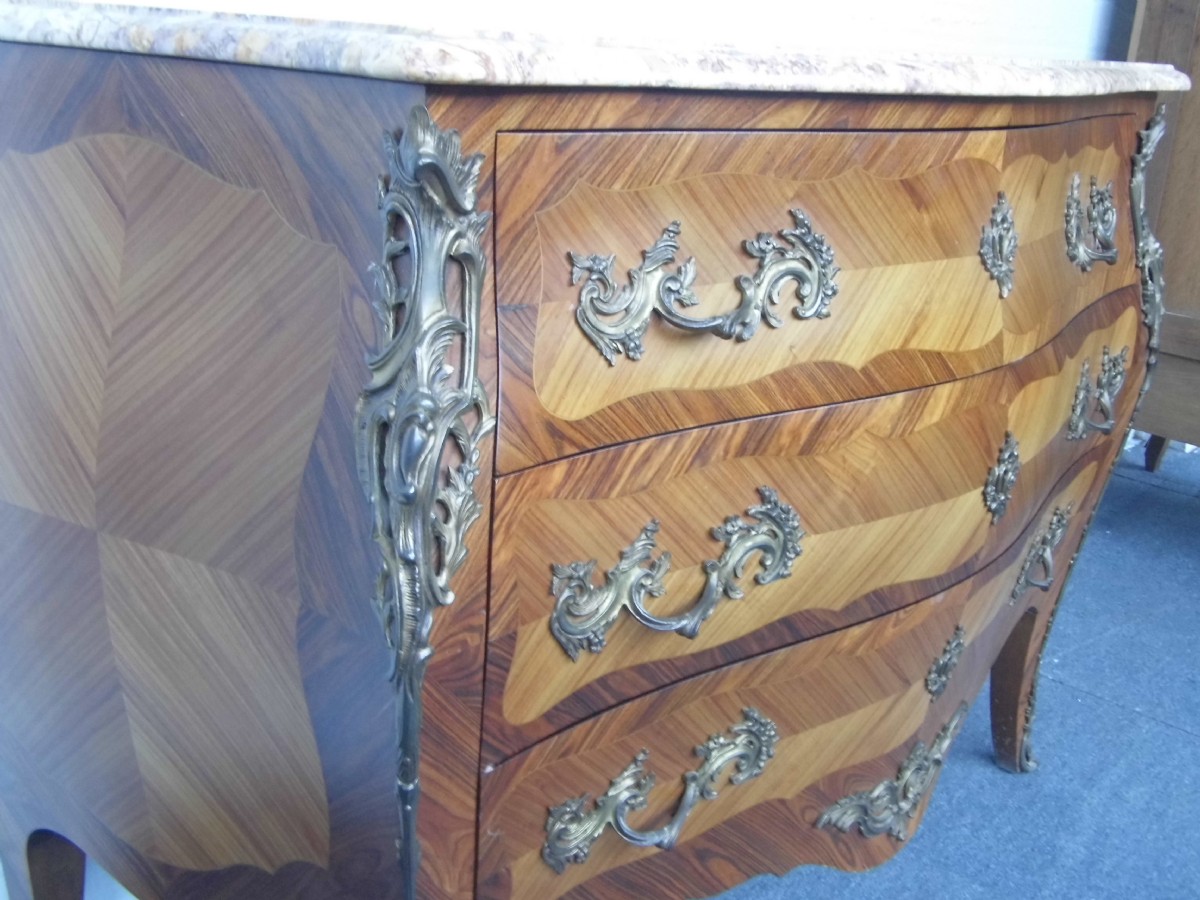 MARBLE TOP INLAID FRENCH COMODE. View III