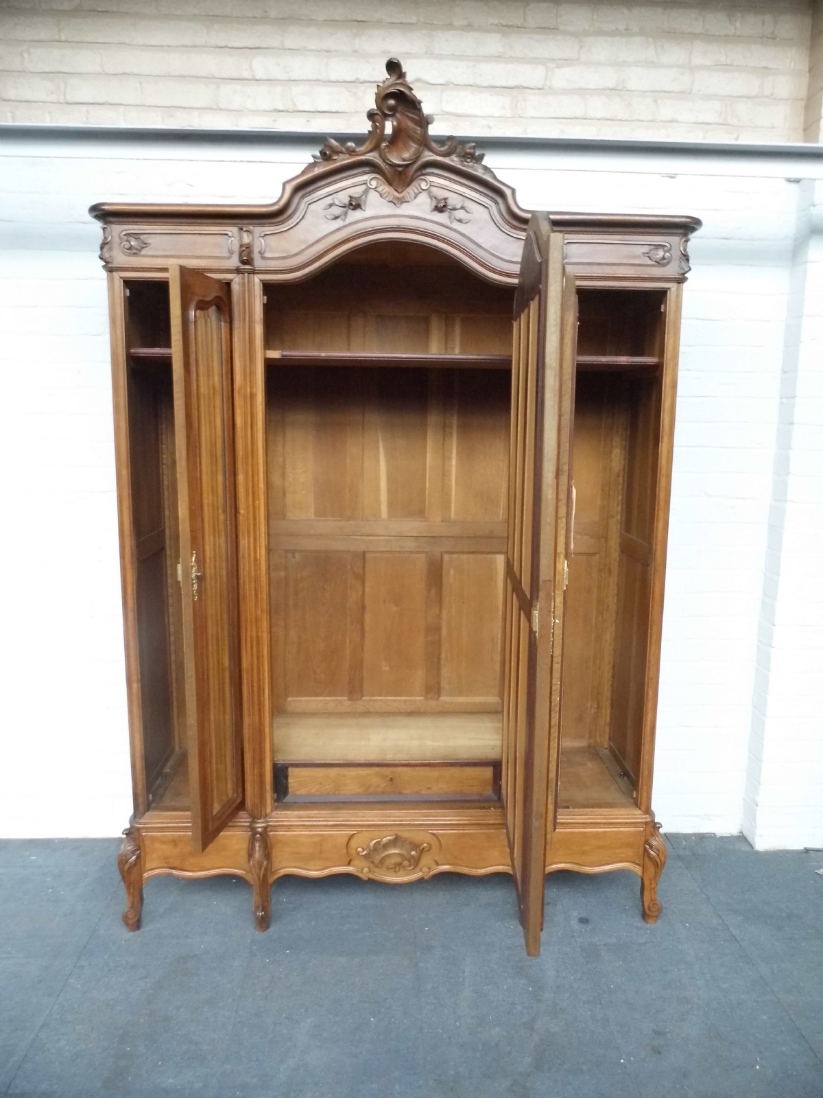 LARGE TRIPLE WALNUT FRENCH ARMOIRE View III