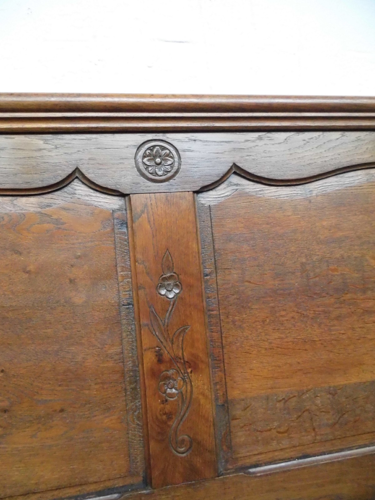 FRENCH OAK COUNTRY DOUBLE BED AND BEDSIDE. View III