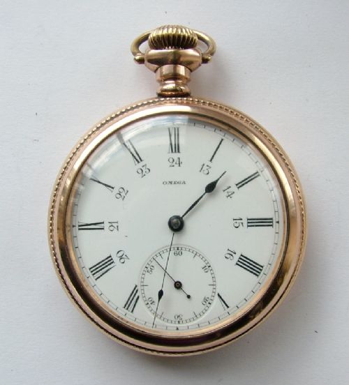 fig 1. Antique Omega 24 hour pocket watch
