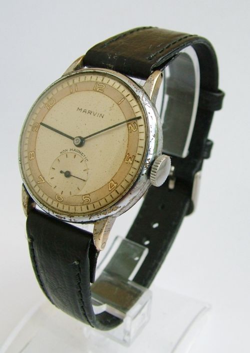 fig 1. Gents vintage 1940s Marvin wrist watch