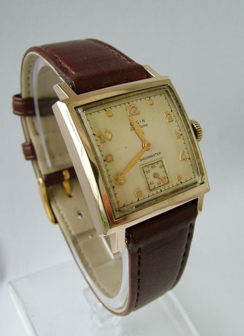 fig 1. Vintage 1950 Elgin De Luxe gents wrist watch