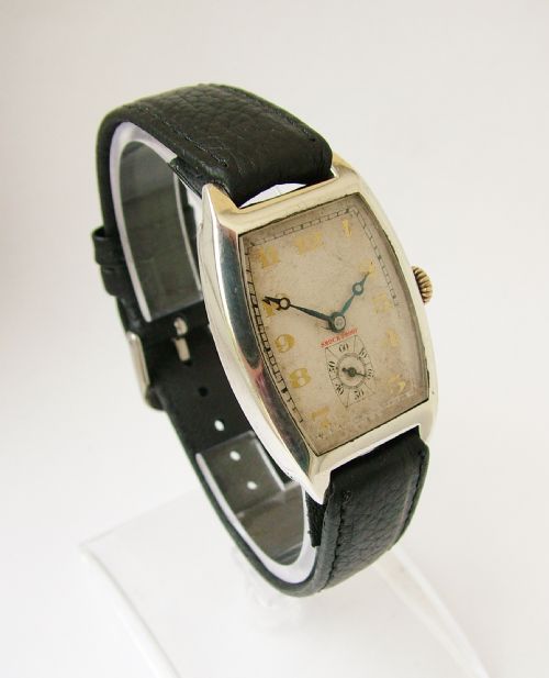 fig 2. Gents vintage watch, 1930 Dimier Freres & Cie silver mens wrist watch