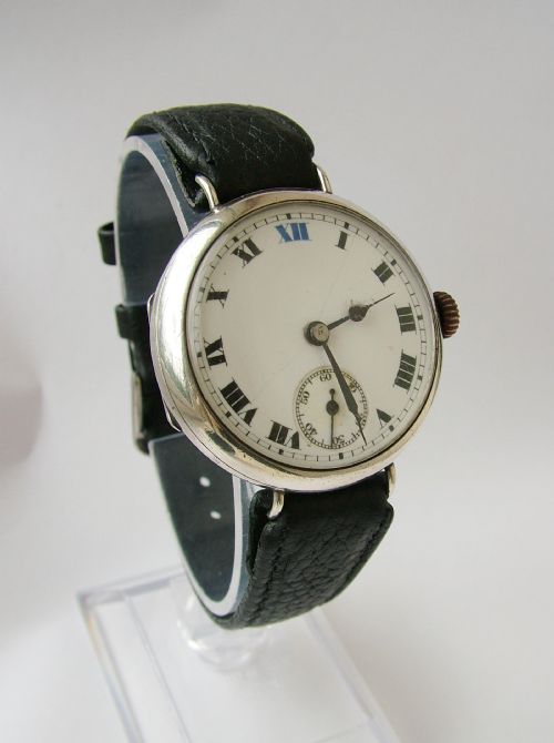 fig 2. Antique gents WW1 1915 silver trench watch