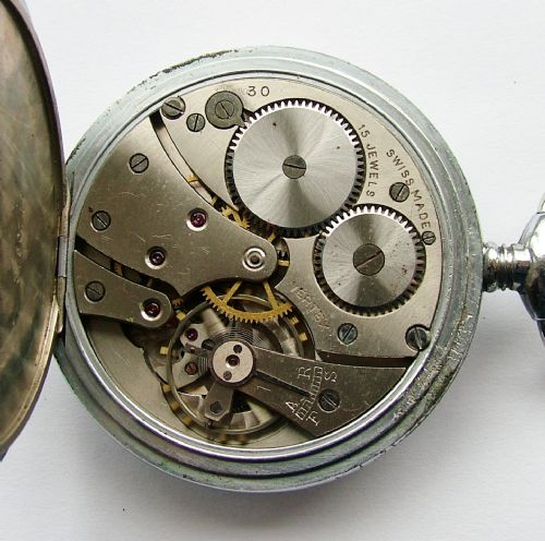 fig 2. 1930s Vertex stem-winding pocket watch