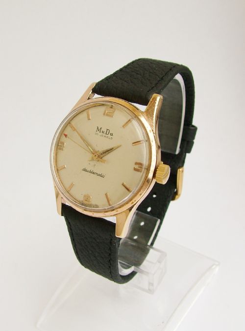 fig 1. A vintage 1950s gents Mudu Doublematic wrist watch.