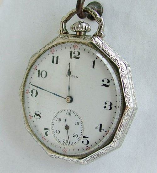 fig 1. Antique 1916 Elgin pocket watch