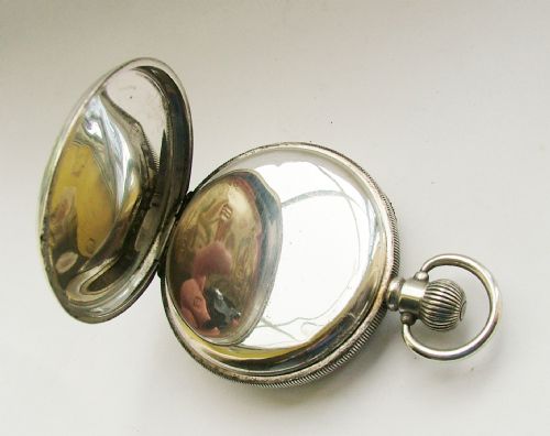 fig 2. Vintage 1921 silver Elgin stem winding pocket watch