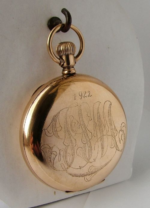 fig 1. Antique Elgin full hunter pocket watch, 1905