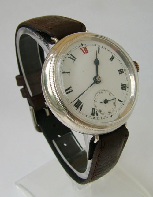 Antique 1917 Gents Silver Trench Watch, Ww1