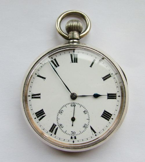 Antique Silver Pocket Watch, 1918