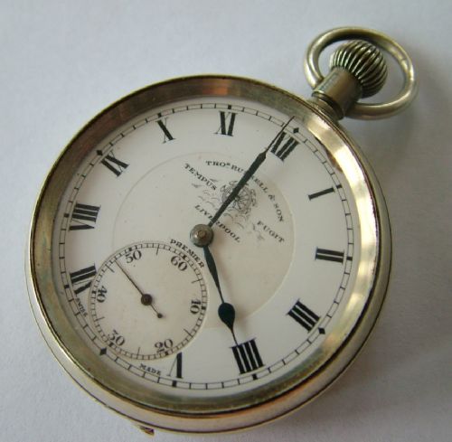 fig 1. 1920s Thomas Russell & Son Premier pocket watch