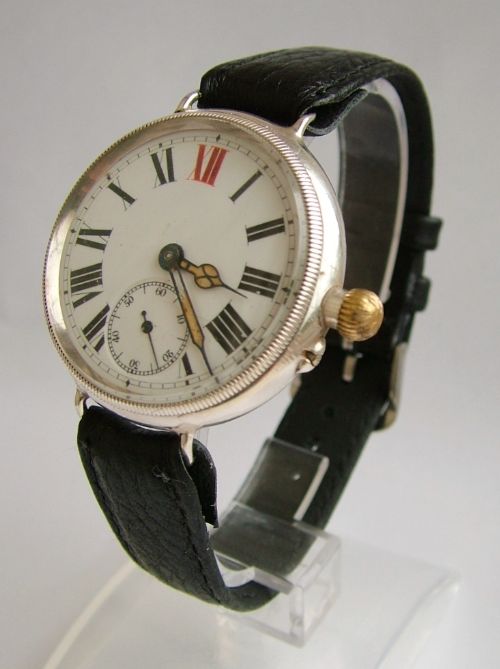 Gents 1913 Silver Borgel Cased Trench Watch