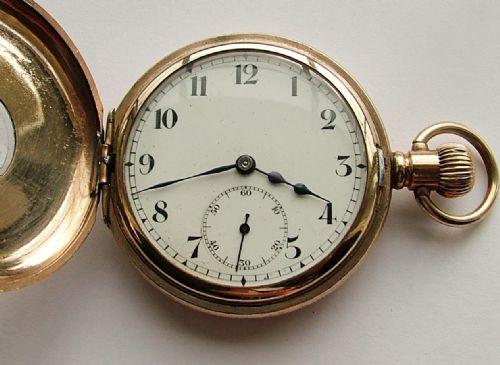fig 1. 1920s Cyma half hunter pocket watch