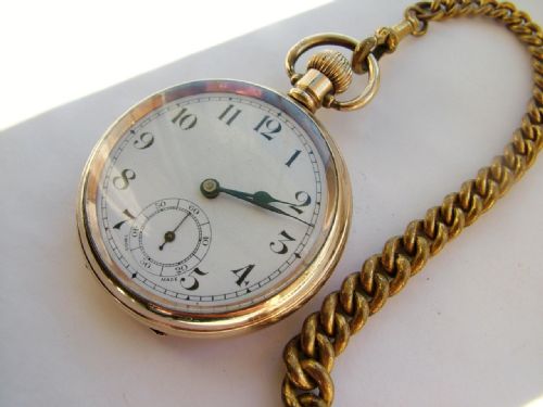 fig 1. Vintage 1920s Swiss pocket watch & chain
