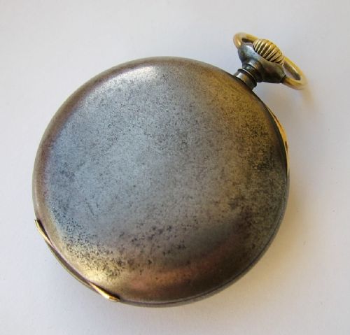 fig 1. Antique Omega gun metal pocket watch