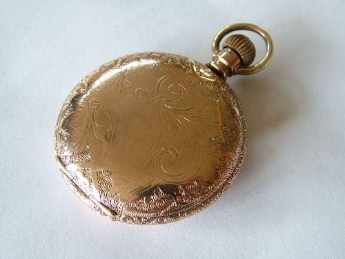 fig 1. Lady's antique Seth Thomas hunter pocket watch