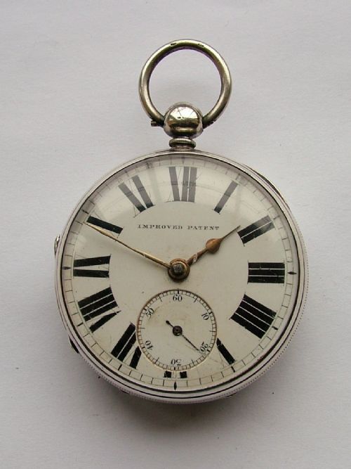 1875 Silver Improved Patent Fusee Pocket Watch