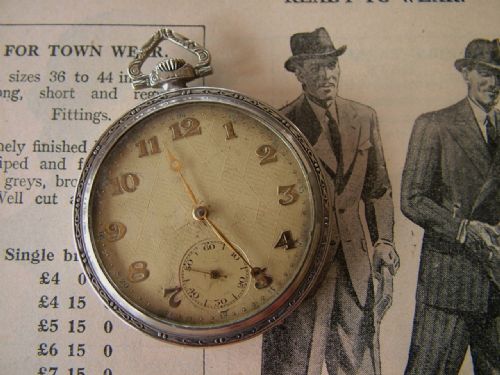 Vintage 1930s Art Deco Stem-winding Pocket Watch