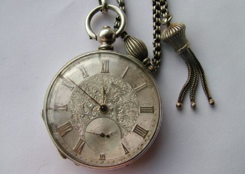 fig 2. Antique Jules Girod pocket watch & albertina