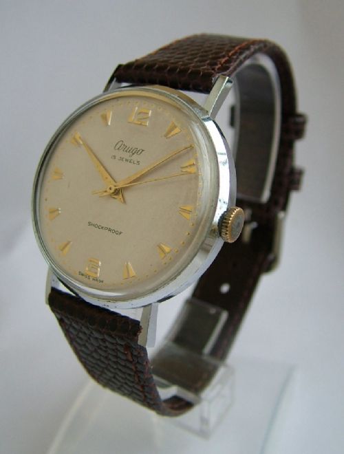 fig 1. Gents 1950s Arugo hand winding wrist watch