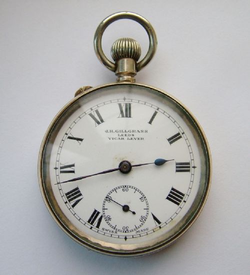 fig 1. 1920s Vicar Lever pocket watch, Gillgrass, Leeds