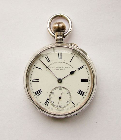 fig 1. Antique 1900 silver R.Gilbert & sons, Coventry pocket watch