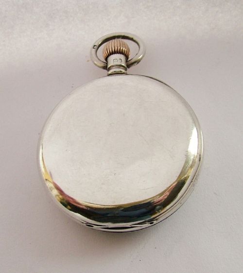 fig 1. Antique 1907 silver Swiss stem winding pocket watch