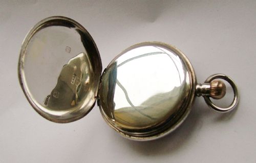 fig 2. Antique 1907 silver Swiss stem winding pocket watch