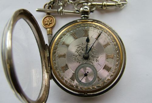 fig 1. Antique silver fusee pocket watch, Ellesmere