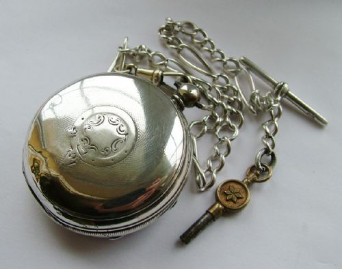 fig 2. Antique silver fusee pocket watch, Ellesmere