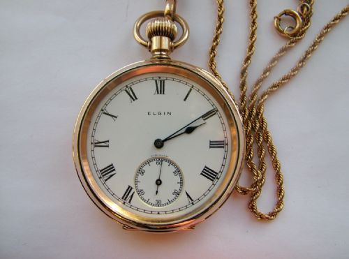 fig 2. 1924 Elgin pocket watch & chain