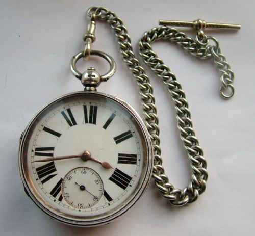 1890 George Aaronson Fusee Pocket Watch & Chain