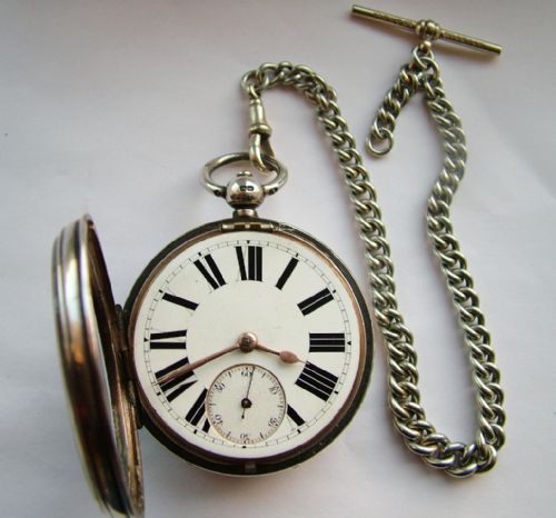 fig 1. 1890 George Aaronson fusee pocket watch & chain
